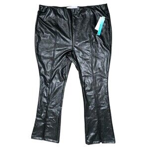 Tinseltown 1X black shiny pleather elastic waist pants